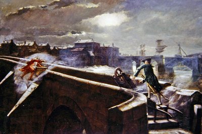 The Brigs of Ayr (olie på lærred) af Eyre Crowe