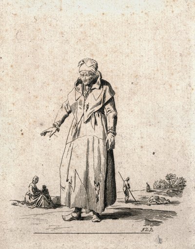 Bondekvinde (kobberstik) af F.D.B. Monogrammist