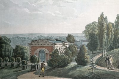 Drivhuset i Jardin des Plantes, Paris (akvatint) af F.G. Wexelberg