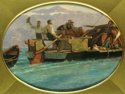 Bagagebåd på Genevesøen af F.L.D. Bocion