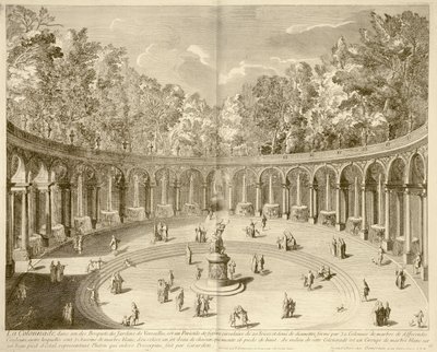 Kolonnaden, Versailles, ca. 1715 (stik) af F. (after) Delamonce