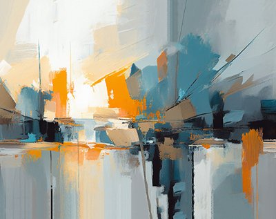 Moderne oliemaleri komposition tekstur abstraktion, væg Kunsttryk af F. Abderrahim
