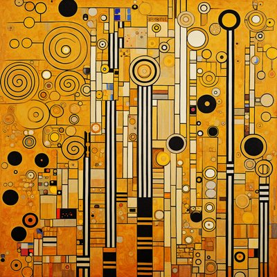 Minimalistiske klimt mønstre moderne værelsesindretning, Vægkunst | Lærredstryk af F. Abderrahim