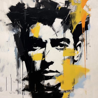 james dean portræt ansigt, Picasso stil, plakater print, plakat print on demand af F. Abderrahim