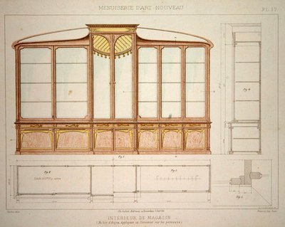 Design til et butiksudstillingsskab, illustration fra 