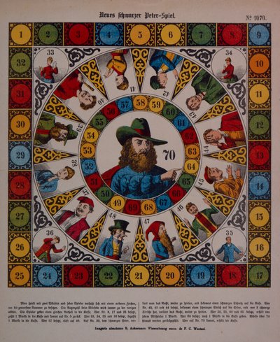 Game of Schwarzer Peter, eller Black Peter, broadsheet udgivet af Ackermann, Wissembourg af F. C. Wentzel