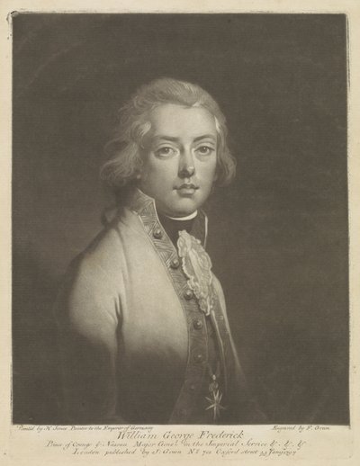 Portræt af Frederik, Prins af Orange-Nassau af F. Green