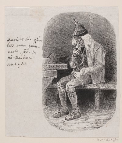 Illustration til "Den syvende far i huset" af F. Hendriksen