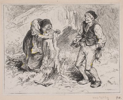 Illustration til "Gjete Kongens Harer" af F. Hendriksen