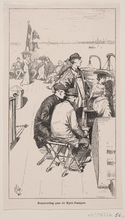 Sommerdag på en kystdamper af F. Hendriksen