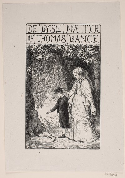 Titelblad til Th. Lange "De lyse nætter" af F. Hendriksen
