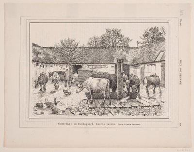 Vinterdag i en gård af F. Hendriksen