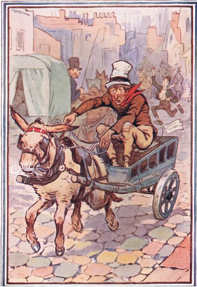 David løb efter ham så hurtigt han kunne, illustration fra David Copperfield, 1914 af F. M. B. Blaikie