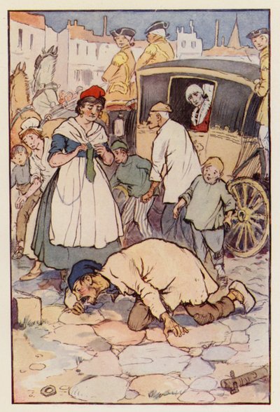 Illustration til En fortælling om to byer af Charles Dickens (farvelitografi) af F. M. B. Blaikie