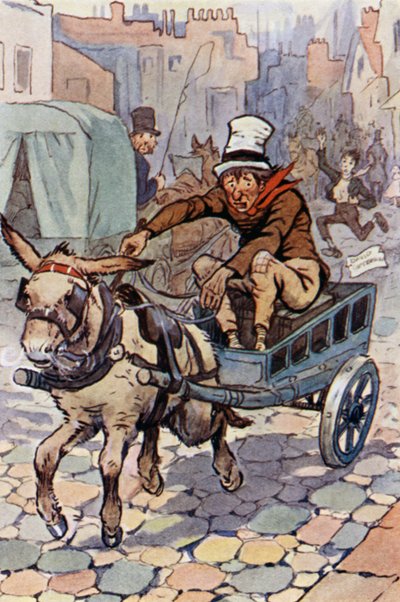 Illustration til David Copperfield (farve litho) af F. M. B. Blaikie
