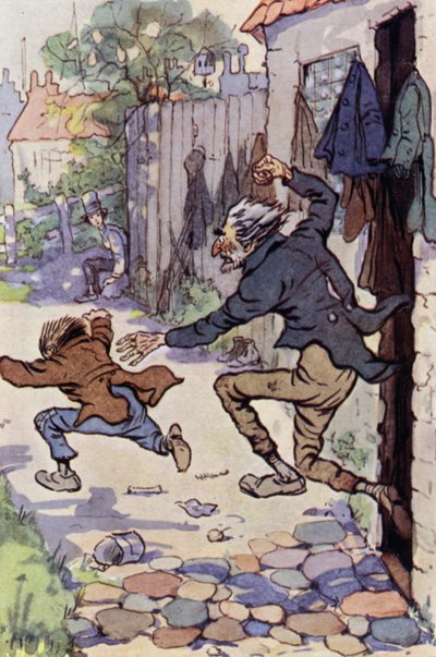 Illustration til David Copperfield (farve litho) af F. M. B. Blaikie