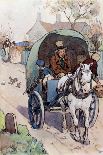 Illustration til David Copperfield (farve litho) af F. M. B. Blaikie