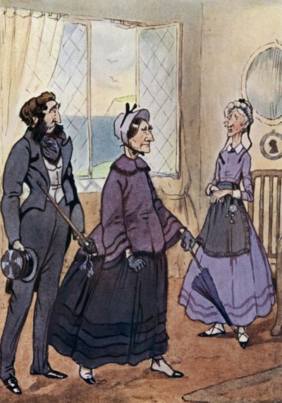 Illustration til David Copperfield (farve litho) af F. M. B. Blaikie