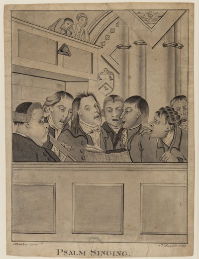 Salmesang, 9. august 1822 (pen, pensel og blæk på papir) af F. P. Fulcher