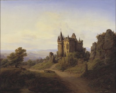 Büresheim Slot ved Eifel-floden af F. Sødring