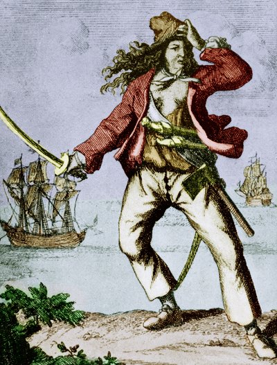 Mary Read (1690-1720) engelsk kvindepirat (gravering) af F. Wentworth