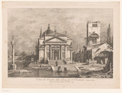 Udsigt over Il Redentore i Venedig Veduta del Prospetto della Chiesa del S.S.mo Redentore (titel på objekt) Udsigt over Venedig efter Canalettos design (serietitel) af Fabio Berardi