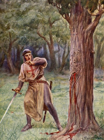 La Gerusalemme Liberata af Torquato Tasso: Canto XIII, strofe 41 (farvelitografi) af Fabio Fabbi