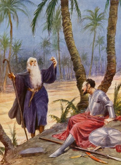 La Gerusalemme Liberata af Torquato Tasso: Canto X, stanza 9 (farvelitografi) af Fabio Fabbi