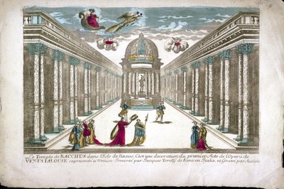 Bacchus tempel Illustration til akt I af operaen "La venere gelosa"" (Venus jaloux) af Francesco Sacrati. Dekoration af Jacopo Torelli af Family Aveline