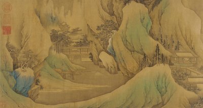Rejser ved daggry i de sneklædte foothills, Qing-dynastiet, 1600-tallet. af Fan Qi