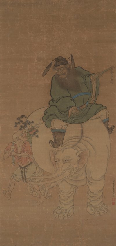 Zhong Kui Riding an Elephant af Fan Yi