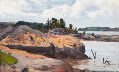 En klippekyst i skærgården af Fanny Churberg