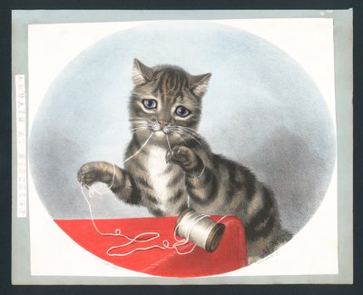 Always at Mischief - victoriansk lykønskningskort (chromolitho) af Fanny Corbaux