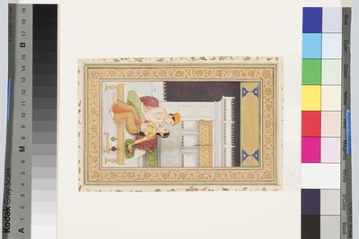 Dipak Raga, ca. 1750 (ugennemsigtig akvarel & guld på papir, monteret på en albumside) af Faqir ullah Faqir ullah