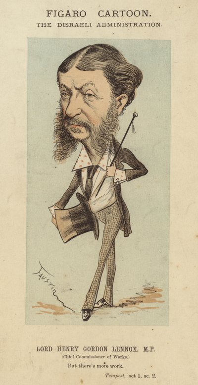 Lord Henry Gordon-Lennox, britisk konservativ politiker og regeringsminister i Benjamin Disraelis administration (farve litho) af Faustin (b.1847)