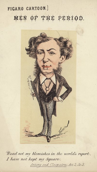 Figur af en mand, der holder en fjerpen af Faustin