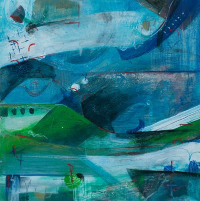 Flying High, 2019 (akryl på lærred) af Faye Bridgwater