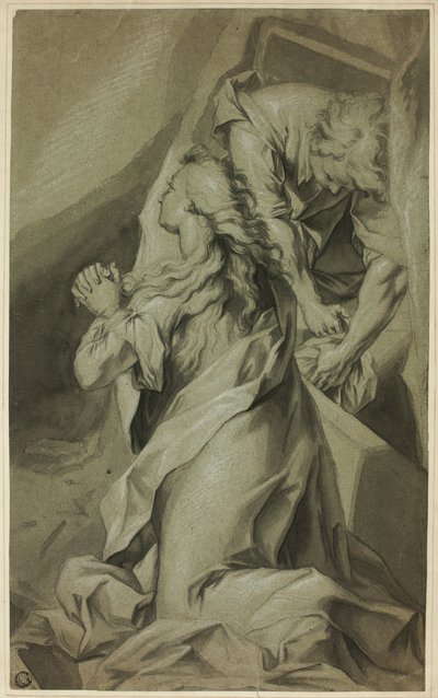 Knælende Magdalene og Gravbetjent af Federico Barocci
