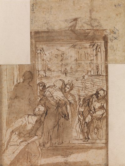 Kompositionsstudie til Besøgelsen af Federico Barocci