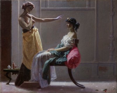 Scapigliatura: Gammelt toilet (Toilette ancienne) af Faruffini, Federico (1831-1869). Olie på lærred, størrelse: 40x49,5 af Federico Faruffini