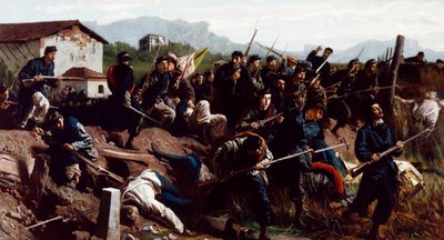 Slaget ved Varese, ca. 1862 (olie på lærred) af Federico Faruffini