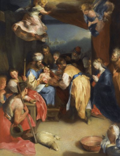 Circoncision de Jesus - Kristi omskæring - Barocci, Federigo (1528-1612) - Olie på lærred - 81,8x63,7 - Privat samling af Federico Fiori Barocci or Baroccio