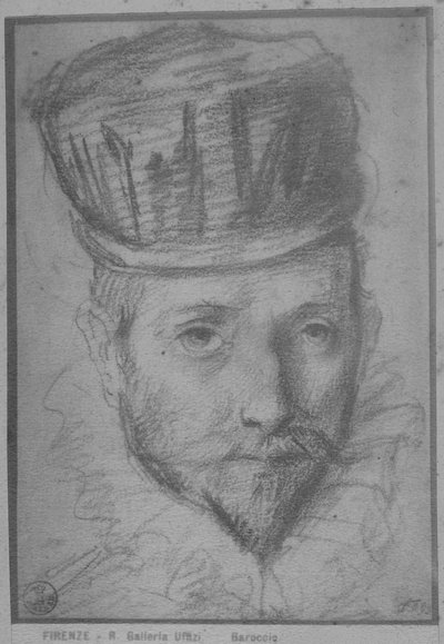 Francesco Maria della Rovere (rødt og sort kridt på papir) af Federico Fiori Barocci or Baroccio