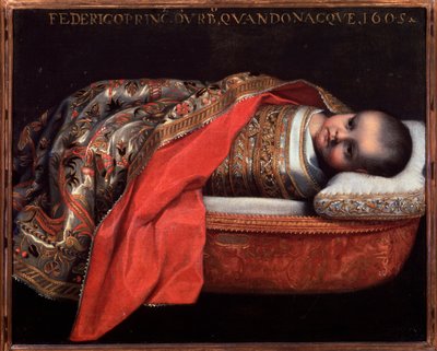 Portræt af Federico Ubaldo della Rovere, hertug af Urbino (spædbarn) - Maleri af Federico Fiori Barocci or Baroccio