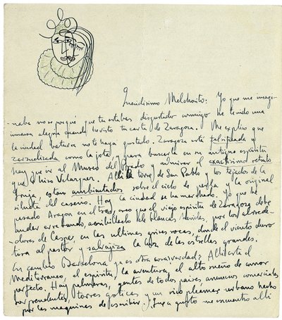 Autografbrev til Melchor Fernandez Almagro, Granada, sidst i januar 1926 af Federico Garcia Lorca