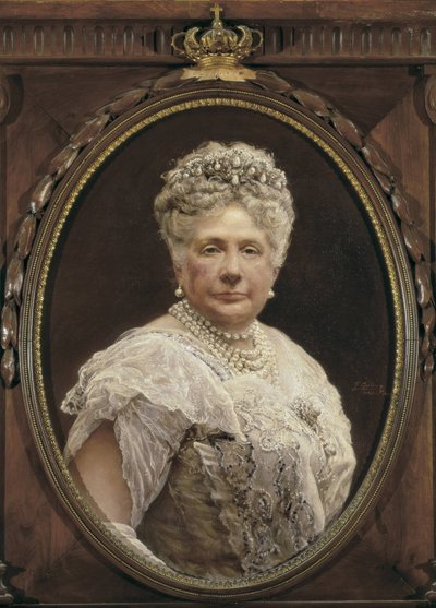 Portræt af Isabella af Borbon, Infanta af Spanien, datter af Isabella II og søster til Alfonso XII (olie på lærred) af Federico Godoy y Castro