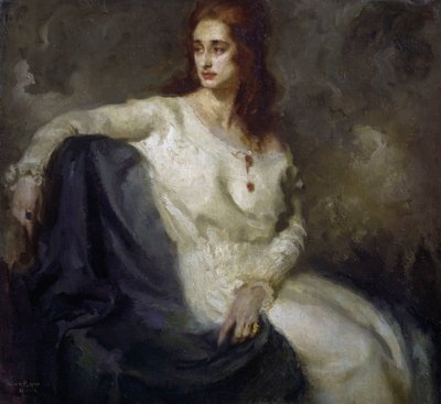 Lady in white (Dama in bianco) 1915 (olie på lærred) af Federico Guglielmo Jehuda Pollack