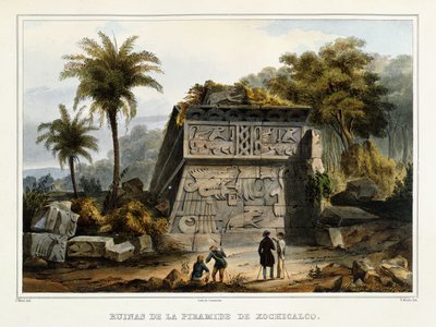Ruinerne af Xochicalco-pyramiden, 1839? af Federico Mialhe