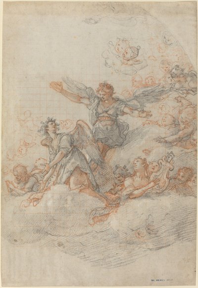 Engle og Putti i skyerne af Federico Zuccaro