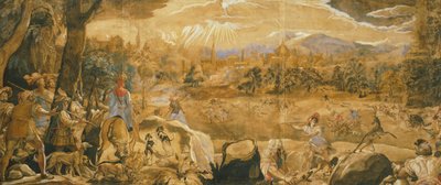 Jagtscene med imaginære Firenze, af Federico Zuccaro (ca. 1540-1609) af Federico Zuccaro